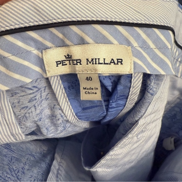 Men’s Peter Millar Blue Flat Front tropical printed Lightweight Cotton shorts - Picture 4 of 4